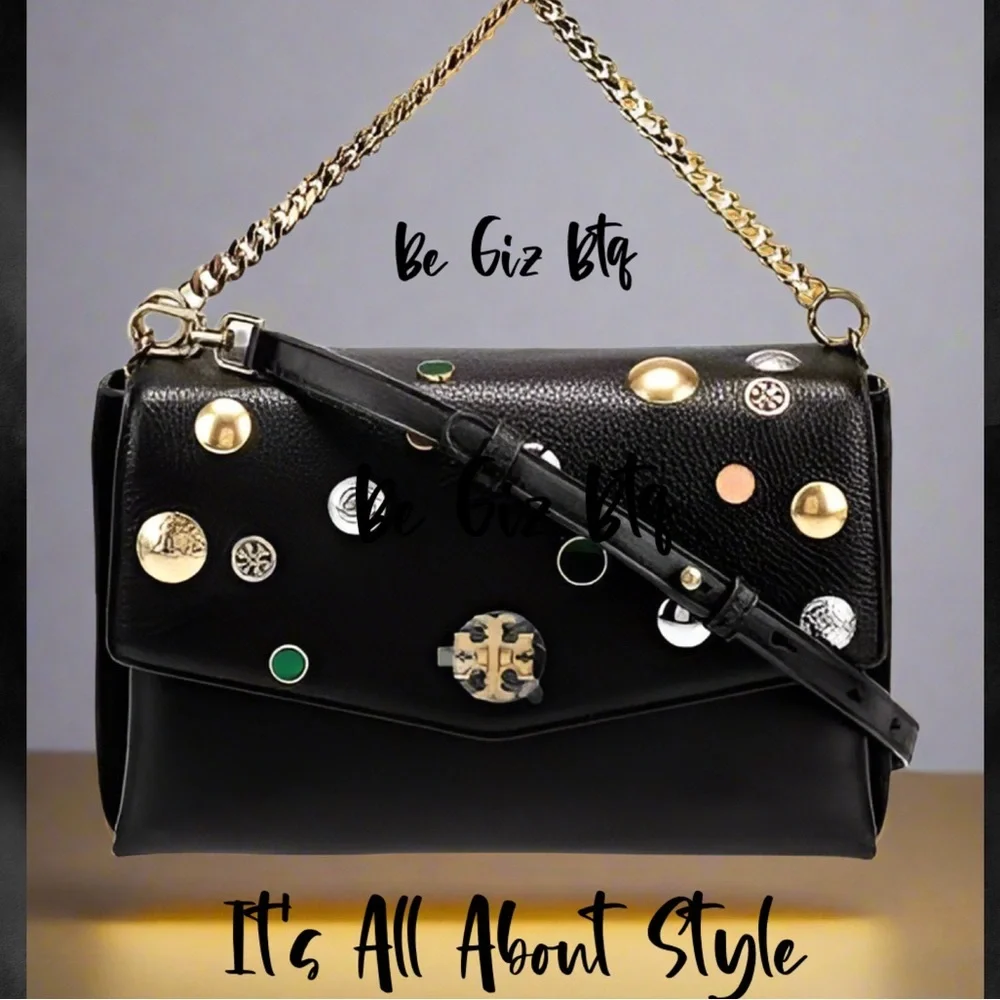 Tory Burch Authentic Kira Mixed Materials Embellished Unique Bag Limited Edition